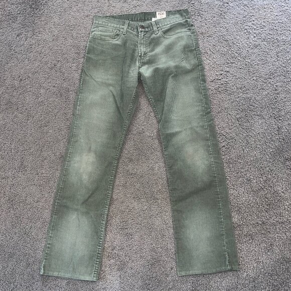 LEVI'S 514 Slim Straight Fit Green Corduroy in Sz. 32"x34" - 5 Pocket design EUC - Picture 1 of 12